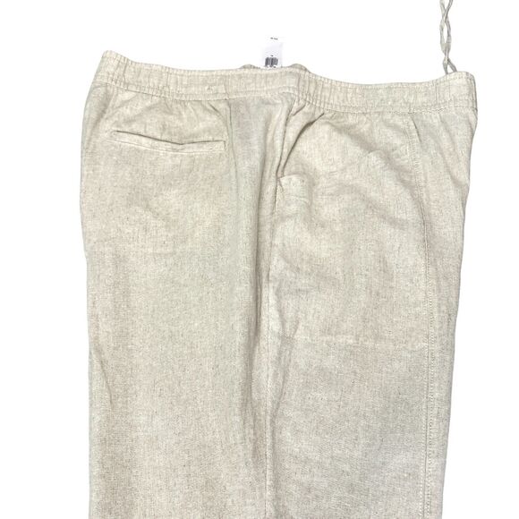 Old Navy Linen Pants Womens XL Beige Casual Flat Front Straight Leg Drawstring - Picture 11 of 16
